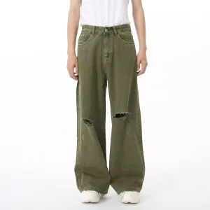 Distressed Wide Leg Jeans with Pockets