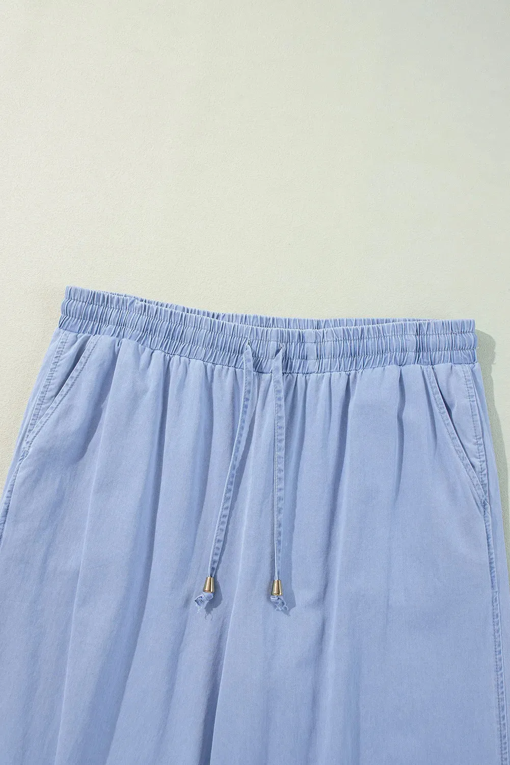 Hazel Blues® | Drawstring Wide Leg Jeans