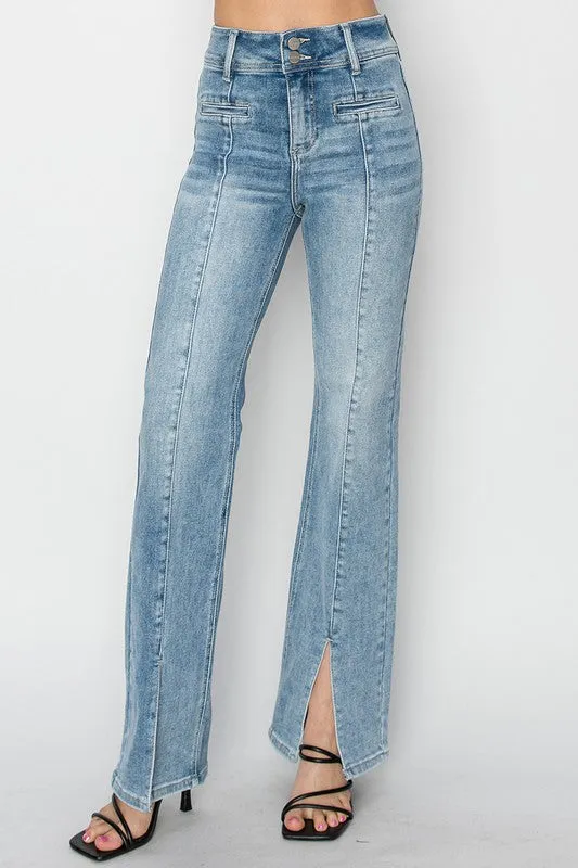 HR ANKLE STRAIGHT FRONT SLIT JEAN BY RISEN