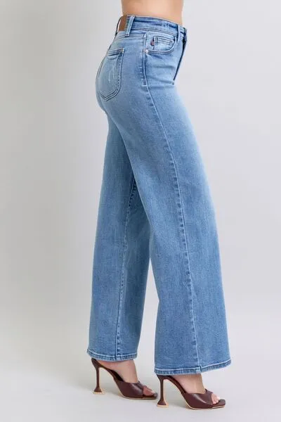 Judy Blue Full Size Wide Leg Jeans with Pockets