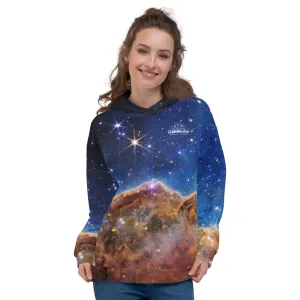 JWST Cosmic Cliffs Carina Nebula Unisex Hooded Sweatshirt