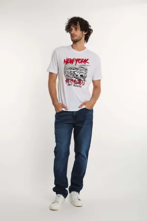 Men Denim Slim Fit Blue