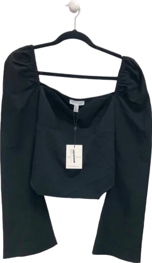 Pretty Lavish Black Square Neck Top UK 8