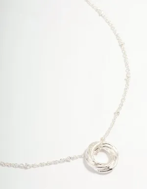 Silver Ball Chain O Ring Necklace