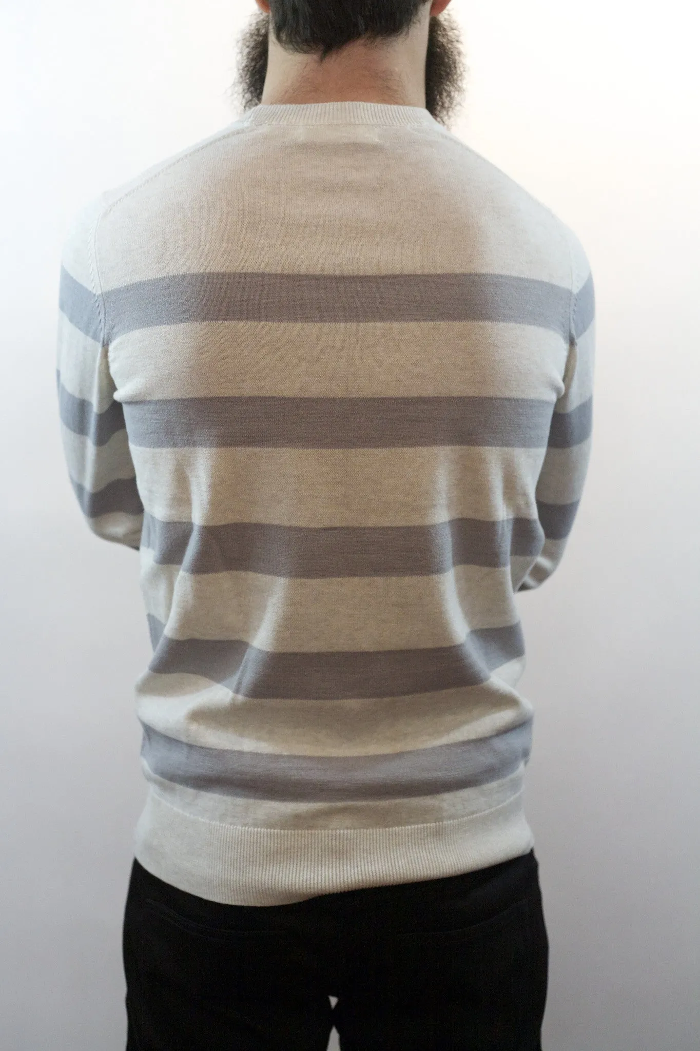 Striped Crew Neck Sweater - River Marl