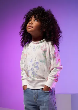 Violetta Watercolour Print Knit White