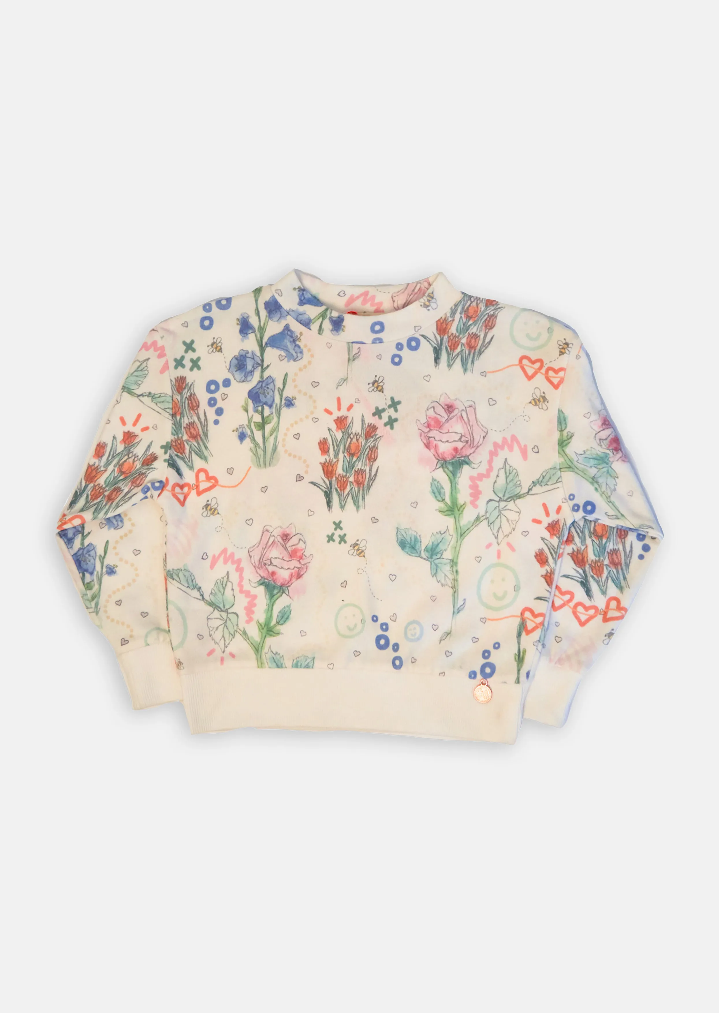 Violetta Watercolour Print Knit White
