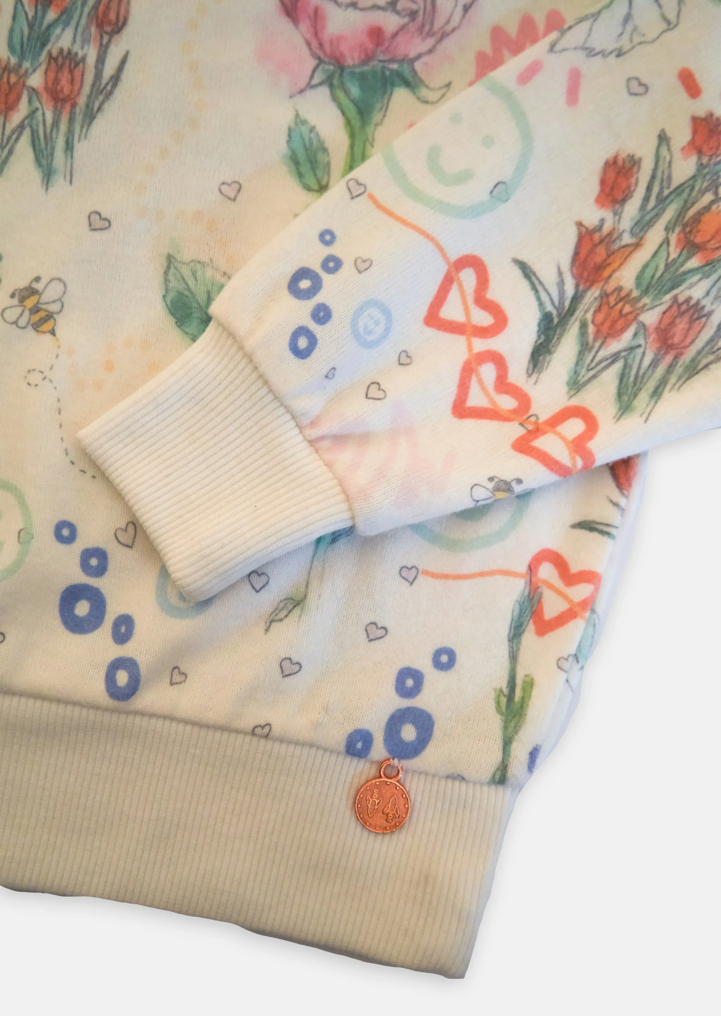 Violetta Watercolour Print Knit White