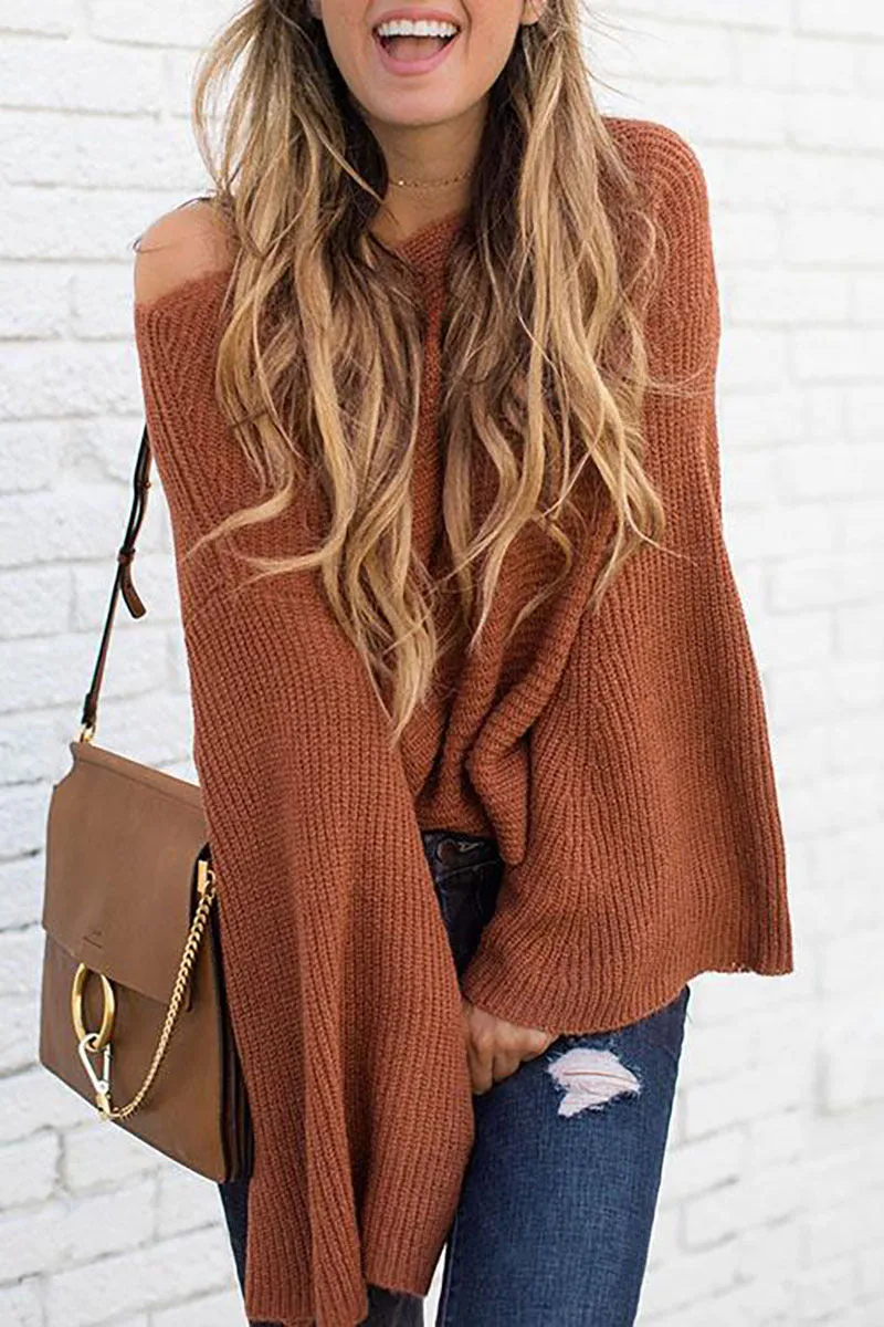 Women‘s Loose Bat Sleeve Sweater