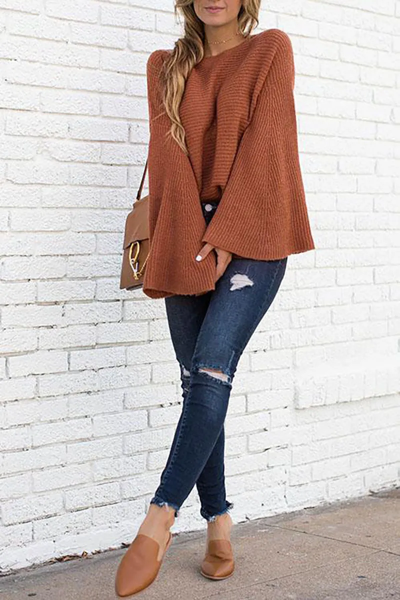Women‘s Loose Bat Sleeve Sweater